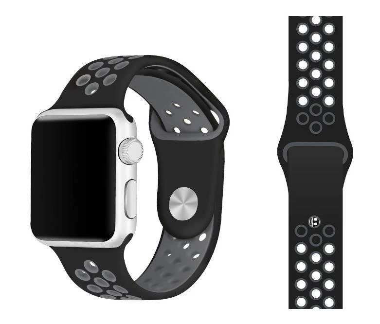 Серии 1/2/3/4 спортивный ремешок для Apple Watch силиконовой лентой 38 мм 40 мм 42 мм 44 мм ремешок для iwatch браслет ссылка браслет