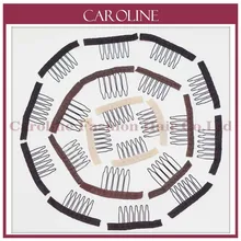 Аксессуары для париков, накладные волосы парик Кепка расчески и зажимы для парик Кепка, 2 цвета, черный, светло-желтый, маленький размер, 6 зубов, 30 шт./партия