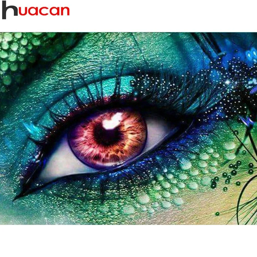 

HUACAN 5D Diamond Painting Eye Diamond Mosaic Beauty Diamond Embroidery Full Square Picture Of Rhinestones Home Decor