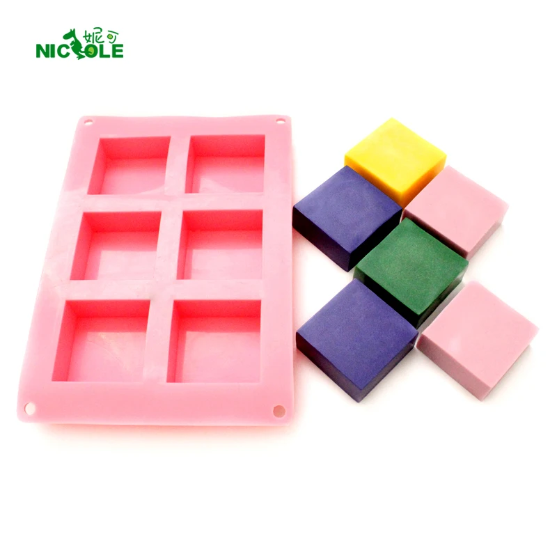 

Nicole Silicone Soap Mold 6-Cavity Rectangular Loaf Bar Mould for Handmade