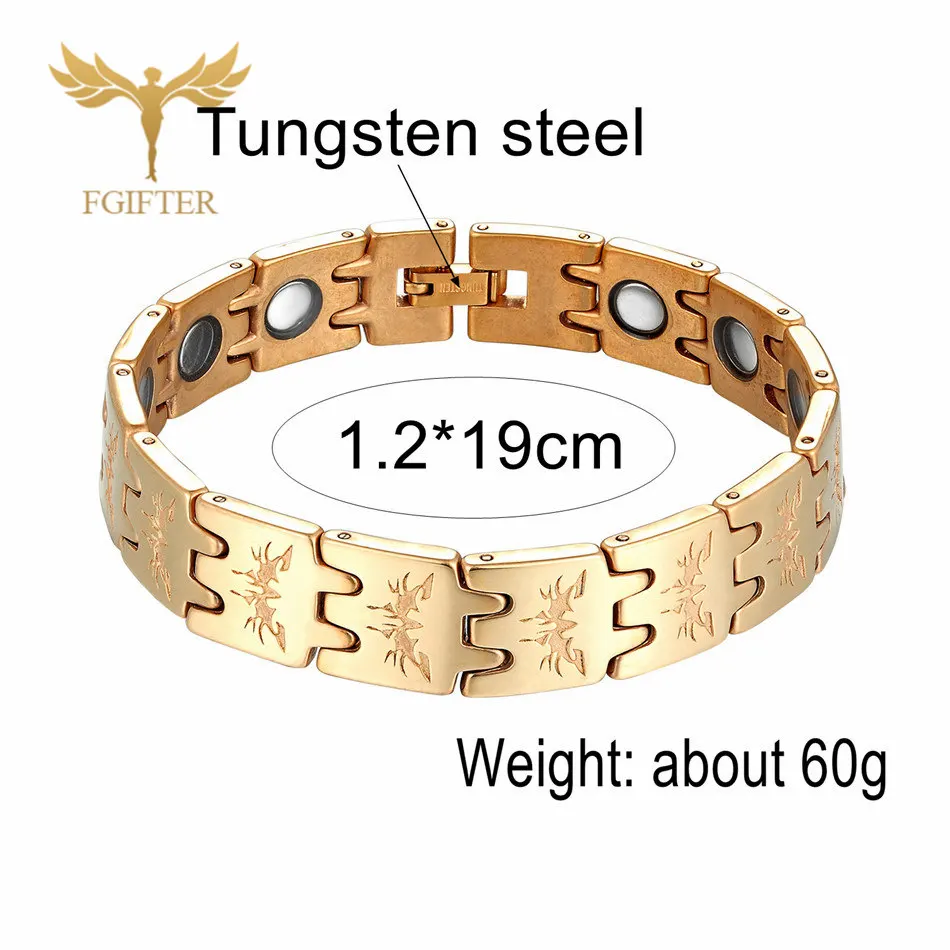 Крутой золотой браслет-цепочка мужской модный дизайн Вольфрамовая сталь магнитные браслеты и браслеты мужской подарок - Окраска металла: Tungsten Bracelets