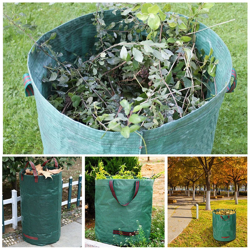 272L садовые мешки для мусора, многоразовые сумки для газонов, садовые ...