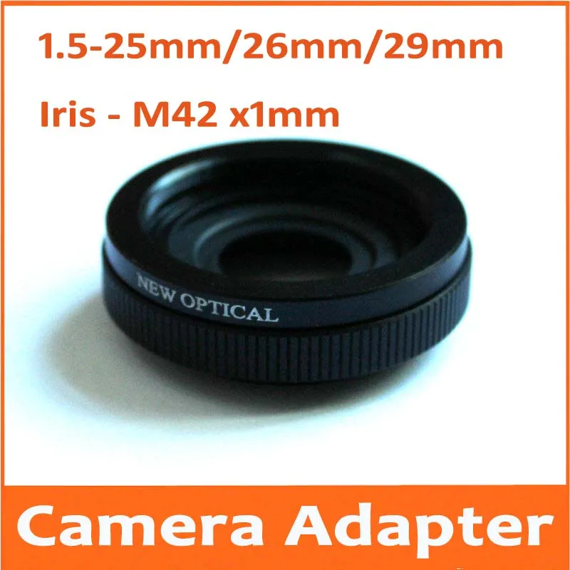  1.5-25mm/26mm/29mm M42 x1 Adjustable Metal Iris Diaphragm Aperture Condenser Camera lens Adapter wi