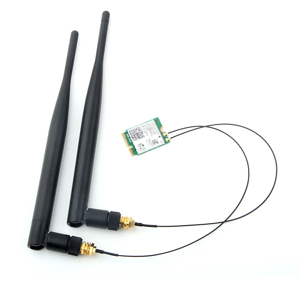 Băng Tần kép Cho Intel 9560 9560NGW 802.11ac M.2: CNVio WiFi Bluetooth 5.0 Thẻ + 6dbi IPEX MHF4 U. fl Để RP-SMA Bên Ngoài Antenna Set wireless network adapter Network Cards