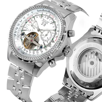 

Fashion Automatic Mechanical Watches Self Wind For Men Chic Large Dial With Calendar Skeleton Practical Mechanical Wristwatches