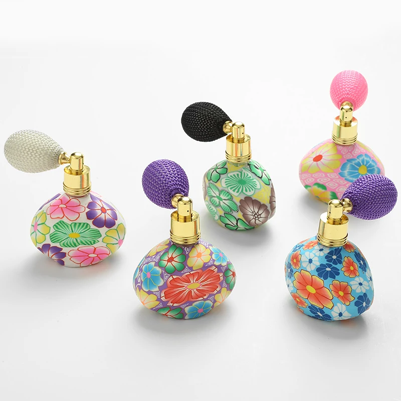 

12ml Polymer Clay Perfume Bottles Empty Refillable Bottle Airbag Atomizer Spray Scent Bottle Pump Case Travel Cosmetic Container