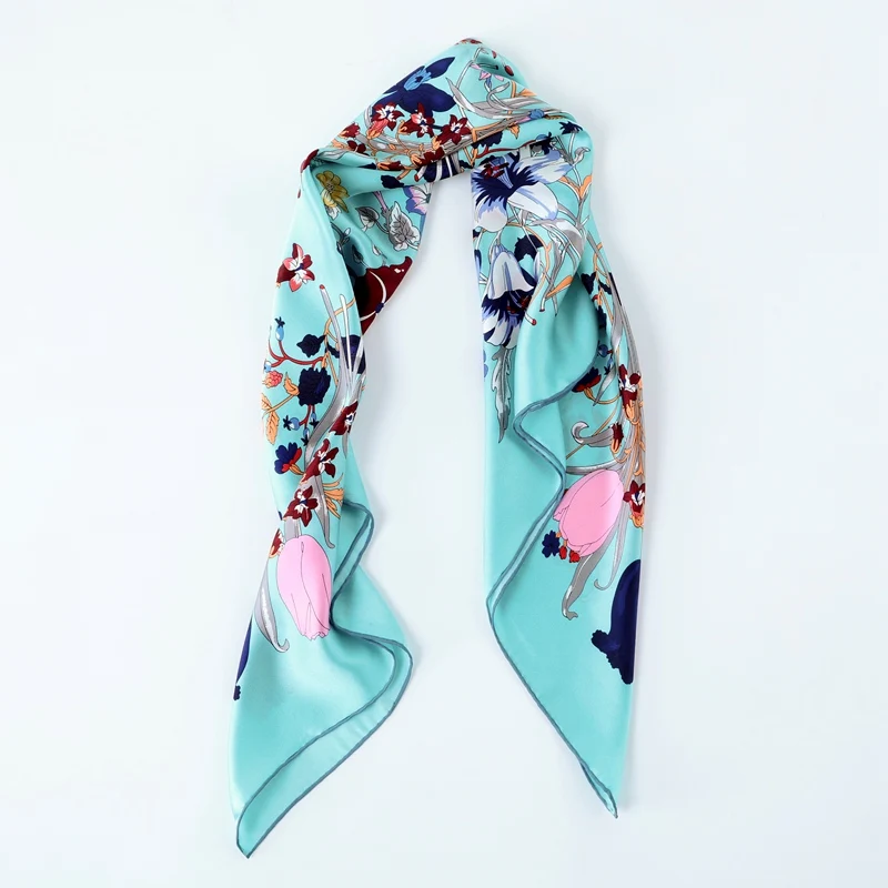 Buy Blossom Floral Print 100 Soft Satin Silk Scarf