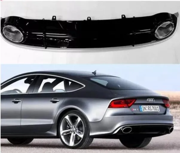 

ABS Car Rear Bumper Lip, Auto Car Rear Diffuser ,Car Outlet Exhaust Pipe Tips Muffler For Audi A7 S7 RS7 2016 2017 2018 2019