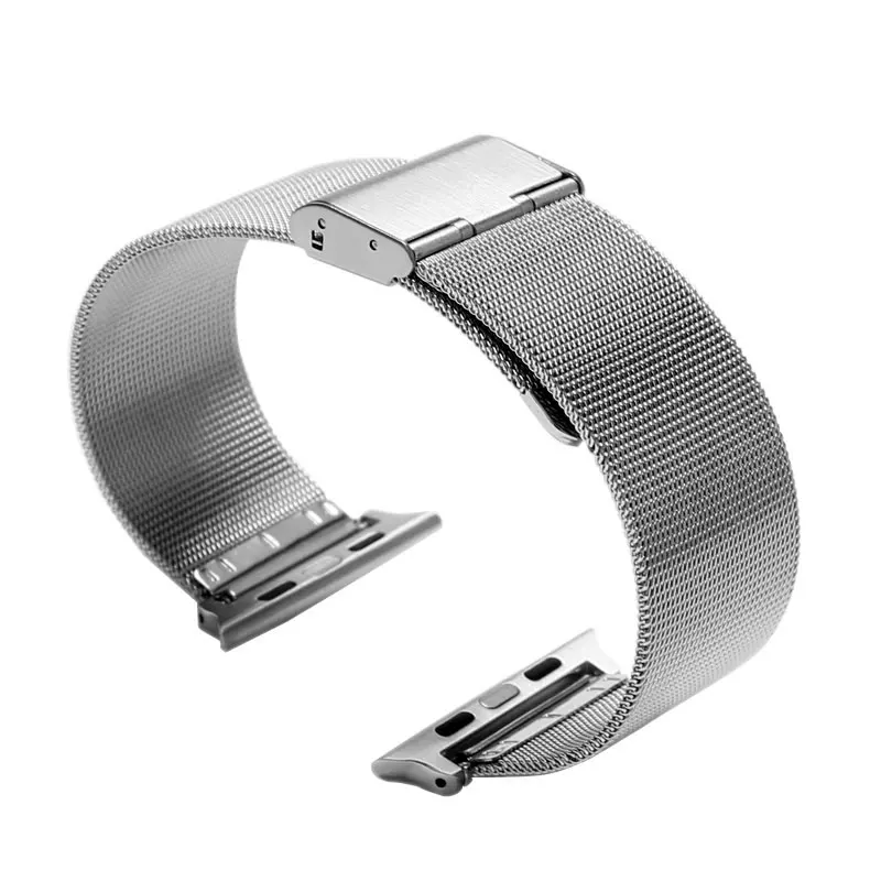 38mm 42mm Silver Stainless Steel Wrist Watchband For Apple Watch Band Strap with Connector