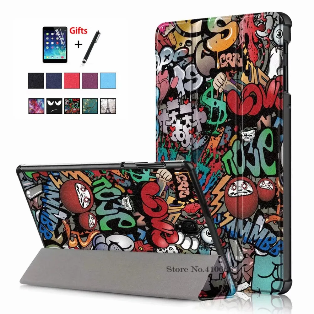 

Ultra Slim Case For Samsung Galaxy Tab S4 10.5" T830 T835 T837 SM-T830 SM-T835 Smart Cover Funda Tablet Stand Shell +Stylus+film