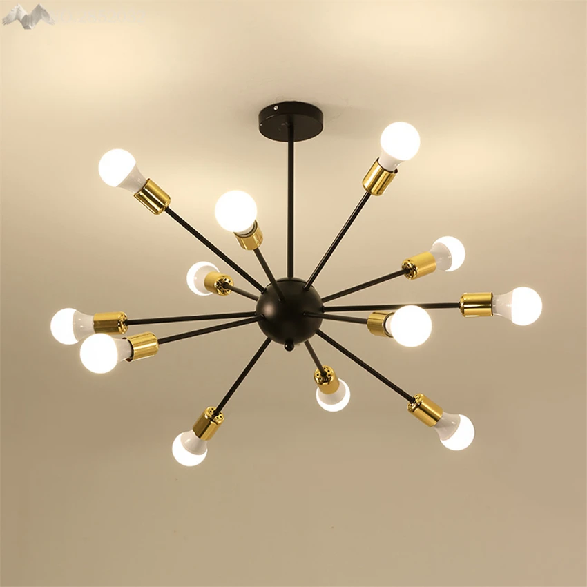 

Lighting Franchise] retro loft industrial ceiling lamp 12 heads dinning room living room lighting home art deco lighting fixture