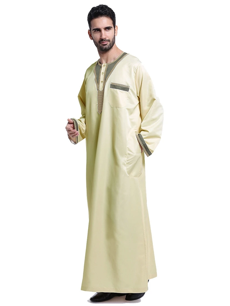 Fashion Men Robes Muslim Clothing Long Sleeve Arab Dubai Indian Middle ...