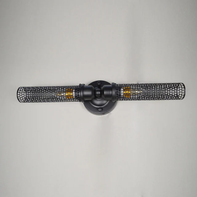 Vintage Metal Mesh Wall Light Steampunk Sconces Flush Vintage Metal Mesh Wall Light Steampunk Sconces Flush Mount Rustic Ceiling Wrought Iron Black
