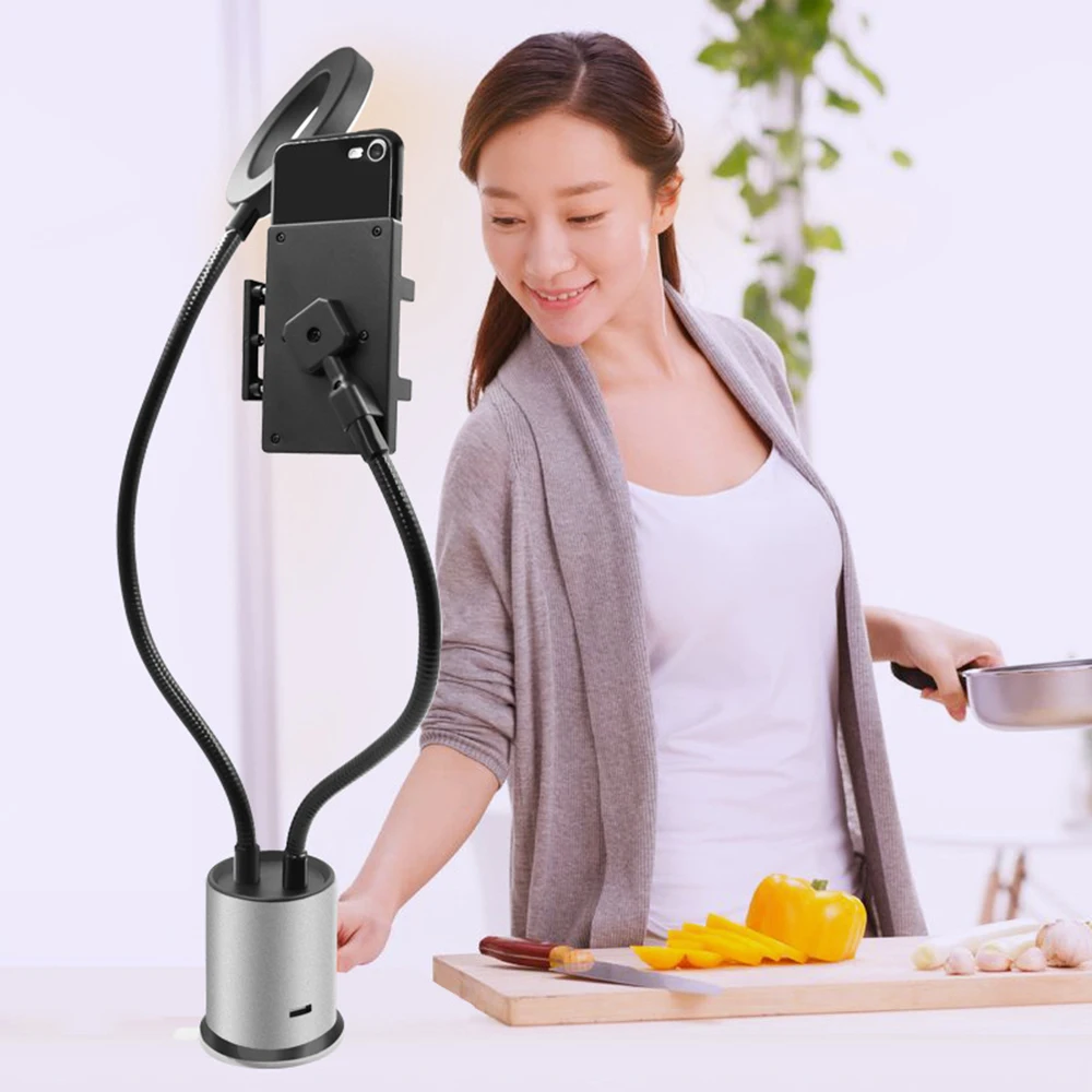 

Selfie Ring Light with Cell Phone Holder Stand Lazy Bracket Multi-function Beauty Fill Light Bracket Self-timer Live Artifact