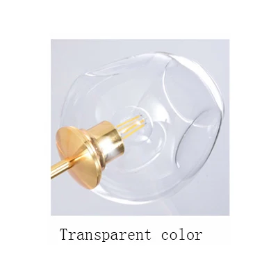Современный подвесной светильник для столовой, кухни, стеклянный шар, абажур E27, подвесные лампы, подвесной светильник - Цвет корпуса: Transparent