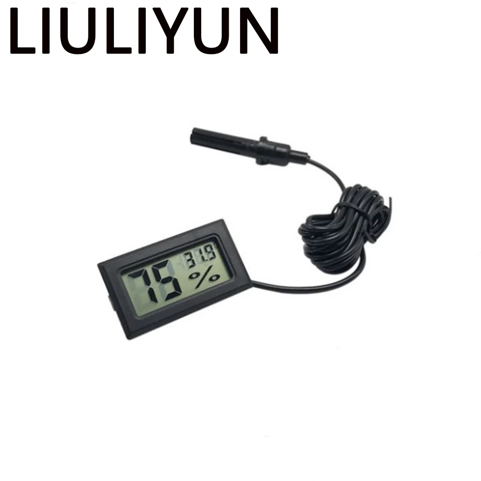 

1 pc Digital LCD Thermometer Hygrometer Mini Electronic Temperature Humidity Sensor Meter With Probe Wire FY-12