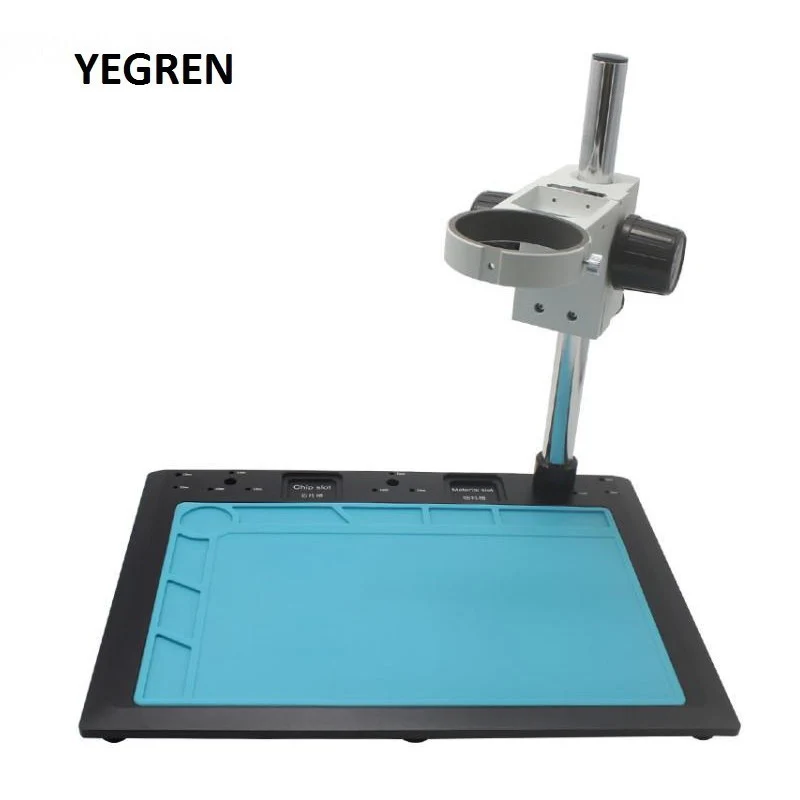 Microscope Mobile Phone Repairing Working Base Platform High-temperature Insulation Silicone Mat Workbench w/ Hole E Arm Holder