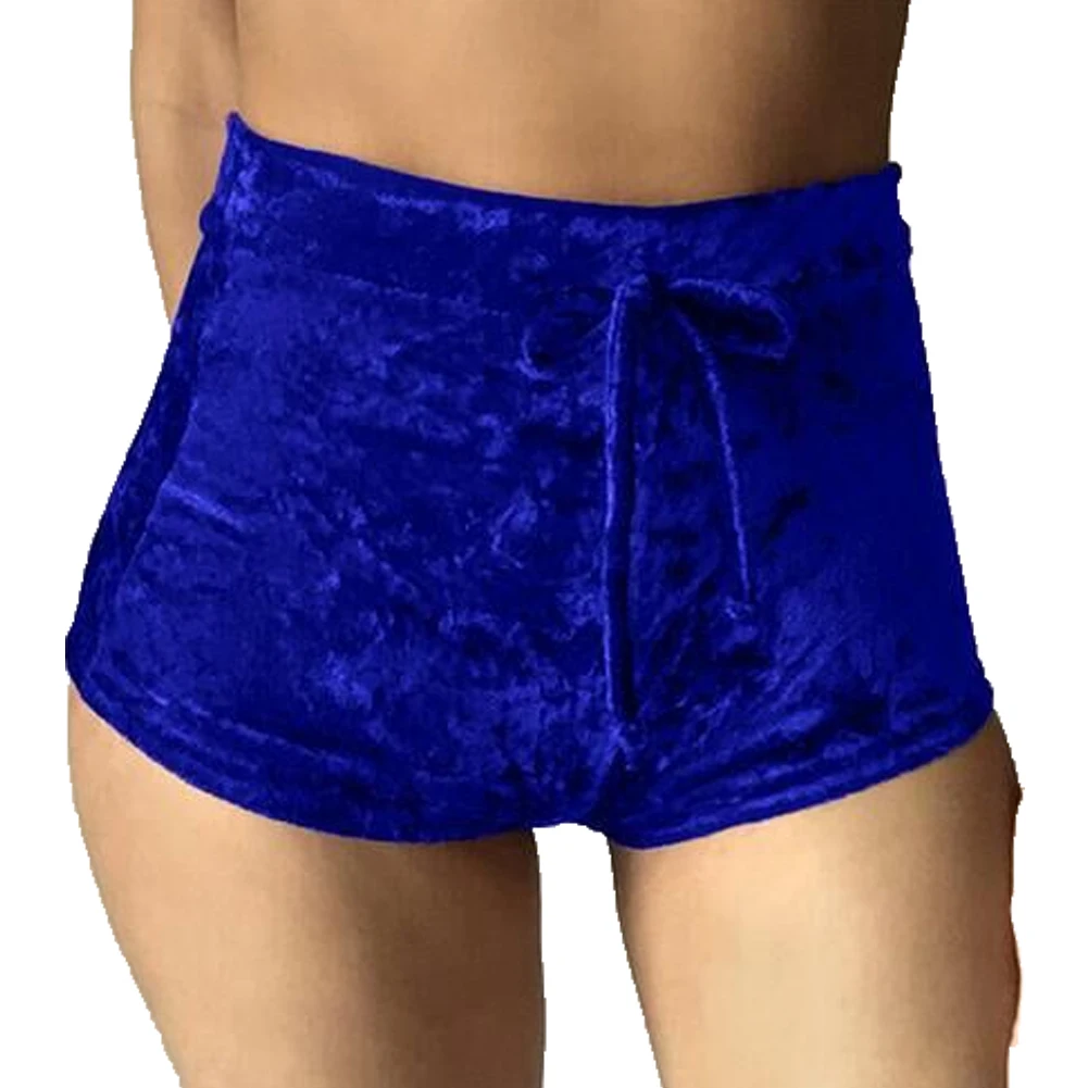 Женские шорты летние спортивные однотонные Эластичные Обтягивающие фланелевые бархатные повседневные шорты клешеные штаны с Высокой