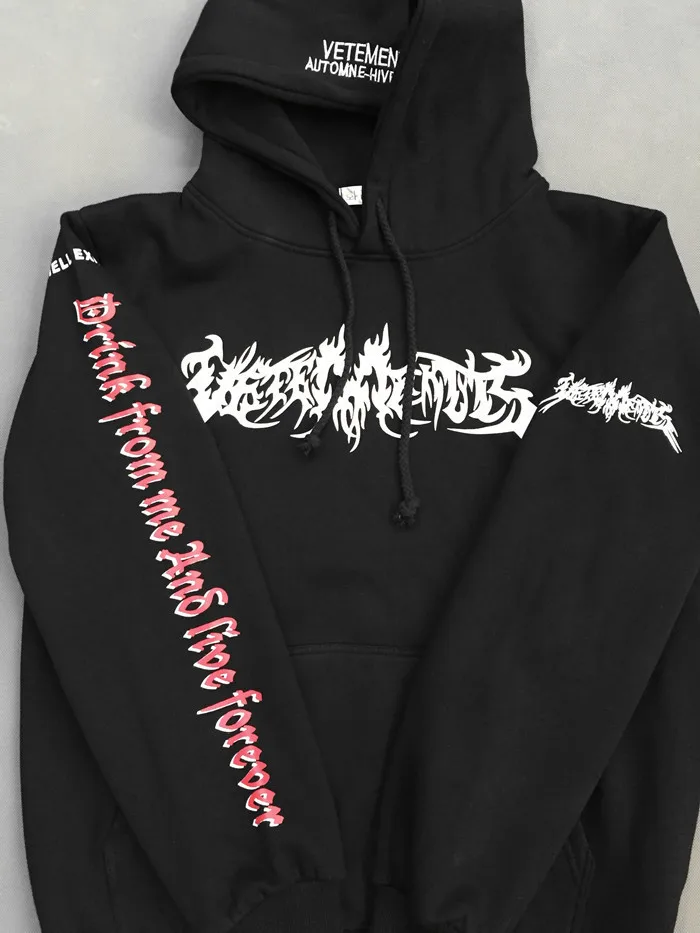 Новинка, высокое качество, VETEMENTS darkness, унисекс, толстовка с капюшоном, свитер, вельвет, хлопок, Drake, Утолщенный флис, S-2XL# AU6