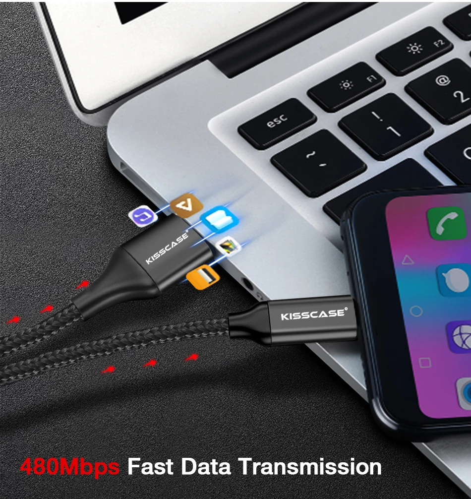 KISSCASE usb type-C кабель для samsung S9 S10 Note 9 S8 1 м тканый 3а кабель для передачи данных USB-C для huawei P20 Xiaomi A2 шнур зарядного устройства для телефона