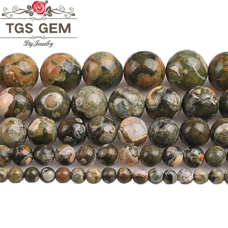 

Natural Polar Jades Stone Green Old KAMBABA Stone Beads Round Loose Beads For Bracelet Necklace Jewelry Making 4 6 8 10 12mm