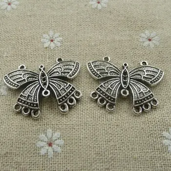 

60 pieces tibetan silver butterfly connectors 35x28mm #572