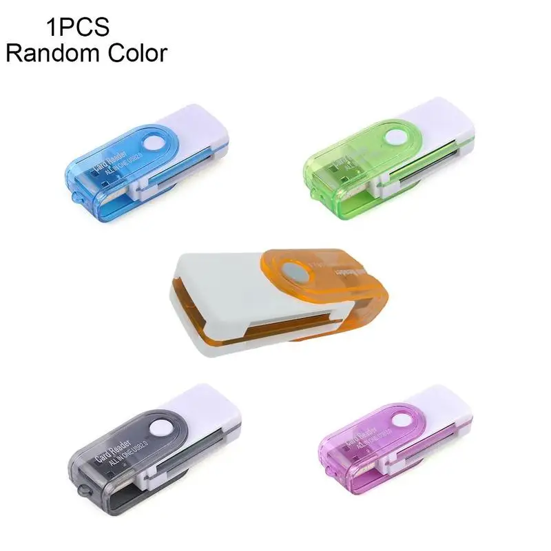 

Rotating 4-in-1 multi-function card reader Universal SD promotional gift reader multi-hole slot one