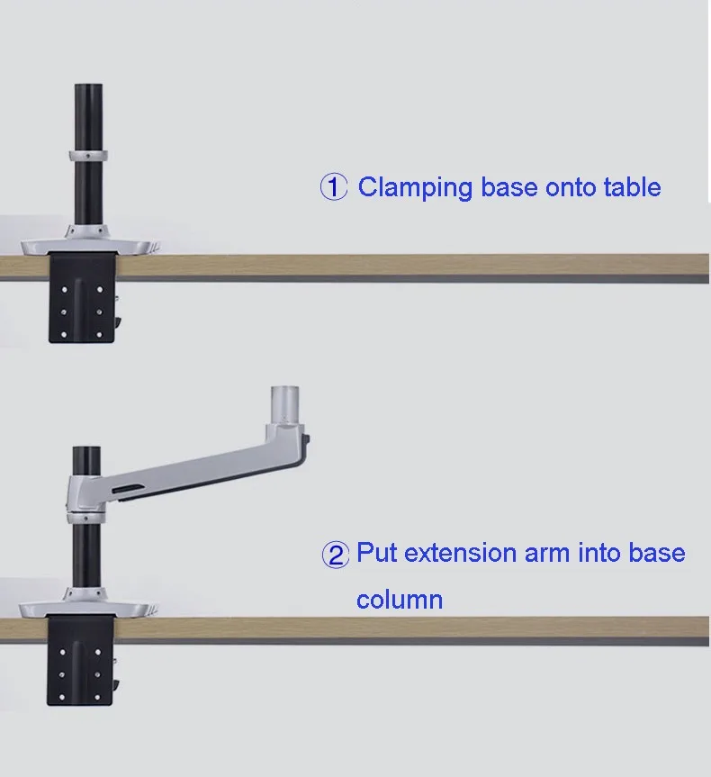 Настольный монопод с полным движением 17-32 дюйма, двойной держатель для монитора+ 10-15,6 дюймов, поддержка ноутбука, механическая пружинная рукоятка, Максимальная загрузка 10 кг