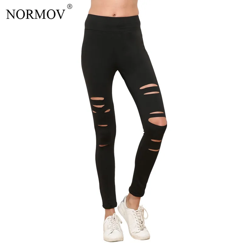 NORMOV S XL Women Push Up Ripped Leggings Workout Black NORMOV S XL Women Push Up Ripped Leggings Workout Black