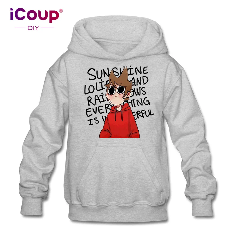 ICoup Kids Eddsworld Tord/ хлопковая толстовка с капюшоном для детей 12-18 лет