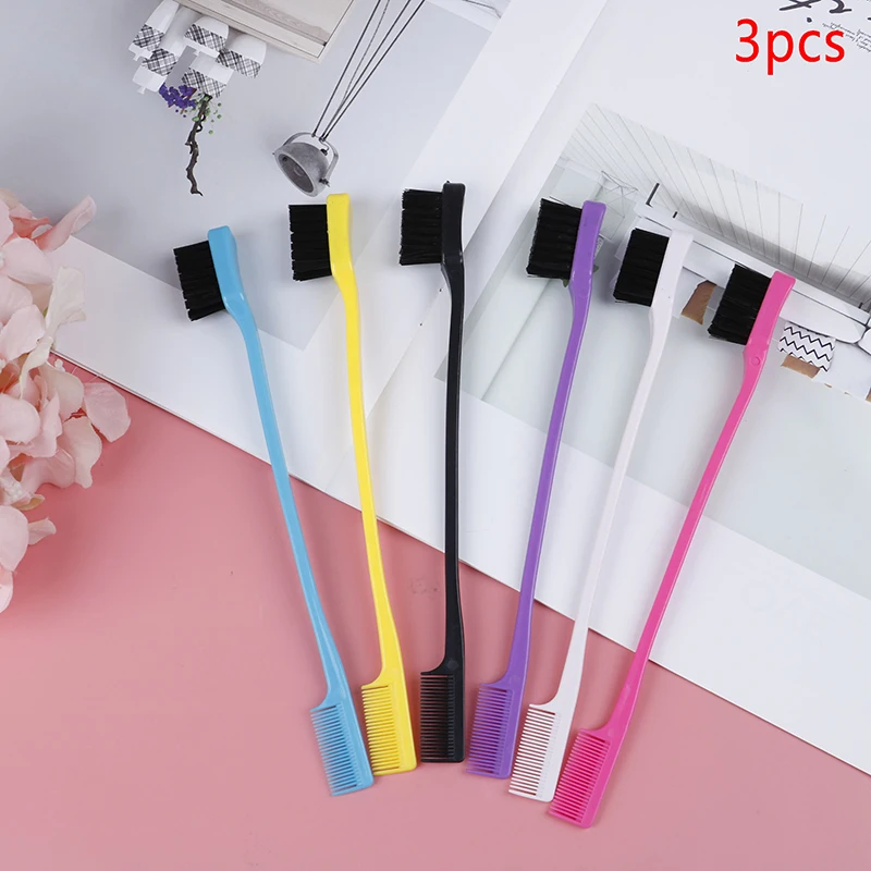 3pcs/lot Double Sided Edge Control Hair Comb Hair Styling Hairdressing Salon Hair Styling Hair Beauty Brush Random