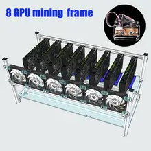 Stackable Computer Frame Case with 6 Cooling Fan Switch For 8 Graphics Card GPU Mining Case Crypto Currency BTC Rigs Miner