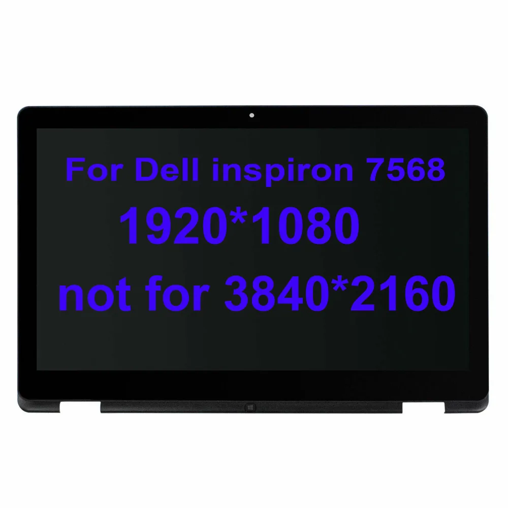 1920x1080 Для Dell Inspiron 7568 ЖК-дисплей светодиодный сенсорный экран в сборе Замена с рамкой 1080 P FHD 15,6"