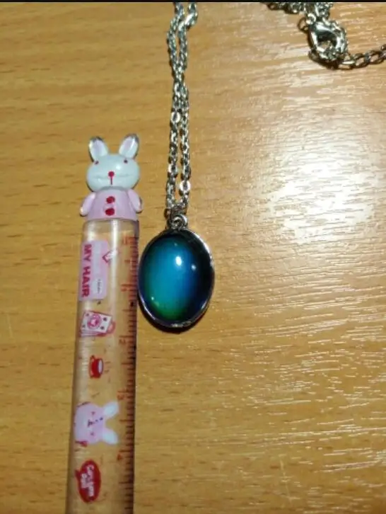 Овальный Кристалл округлости дешевые настроения ожерелье Мода Цвет Ожерелье изменение температуры ожерелье с opp сумка