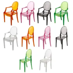 Accessoires miniatures pour maison de poupée 1:6, chaise transparente en plastique, meubles de décoration, cadeau de Collection 