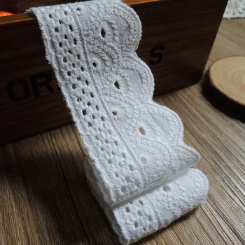 

1Yard 90cm Lace Fabrics High Quality Cotton Lace Fabric 4.7cm Lace Trim Sewing Guipure Craft Supplies tela encaje dentelle RT34