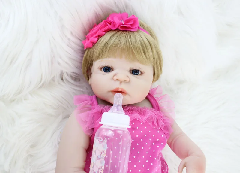 55 см полный силикона Reborn Baby Doll игрушки, реалистичные винил новорожденный принцессы для маленьких девочек дети, как живой Bebe Bonecas ребенок