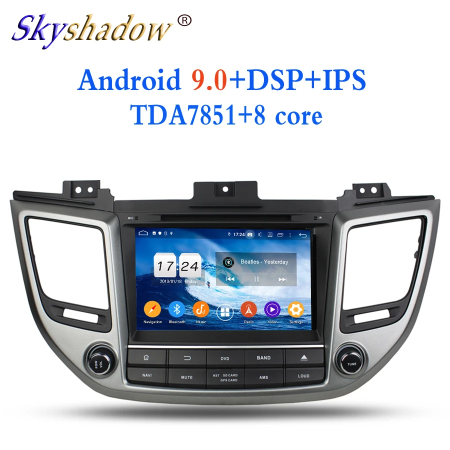 TDA7851 Android 9,0 для hyundai TUCSON IX35 4 Гб ОЗУ 8 ядерный автомобильный dvd-плеер gps ГЛОНАСС карта RDS радио wifi Bluetooth