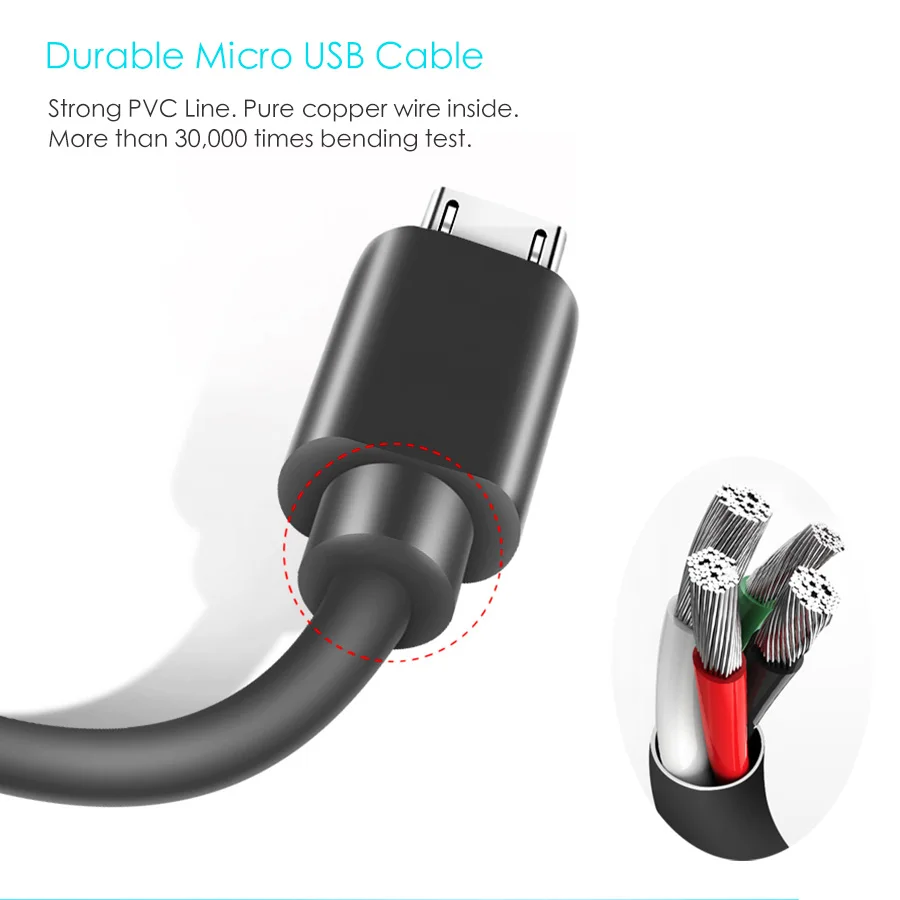 SUPTEC Micro USB кабель 2.4A кабель передачи данных для быстрой зарядки для Xiaomi huawei samsung Tablet Android usb зарядный кабель Micro USB шнур