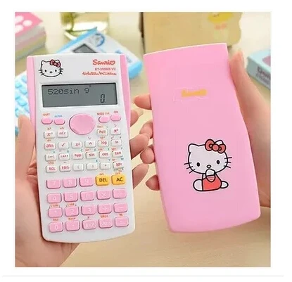 

Cute Cartoon helloKitty Electronic Digit Multifunction Calculator Fashion Student Exam Scientific Function Calculator For Office