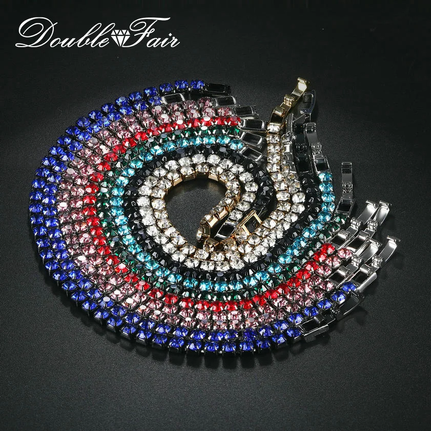 

Double Fair Single-layer Zircon Charm Bracelet Bangle For Women Silver Color Red Crystal Fashion Jewelry Gifts HotSale KC139M