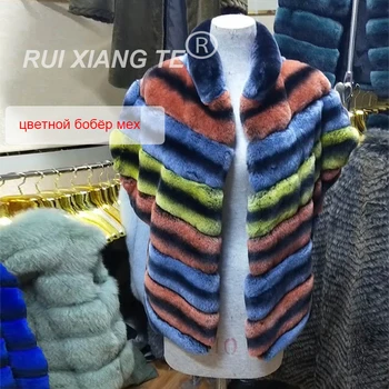 

free shipping women real fur coat colorized real fur vest popular rex rabbit fur coat chinchilla warm waistcoat luxury vest coat