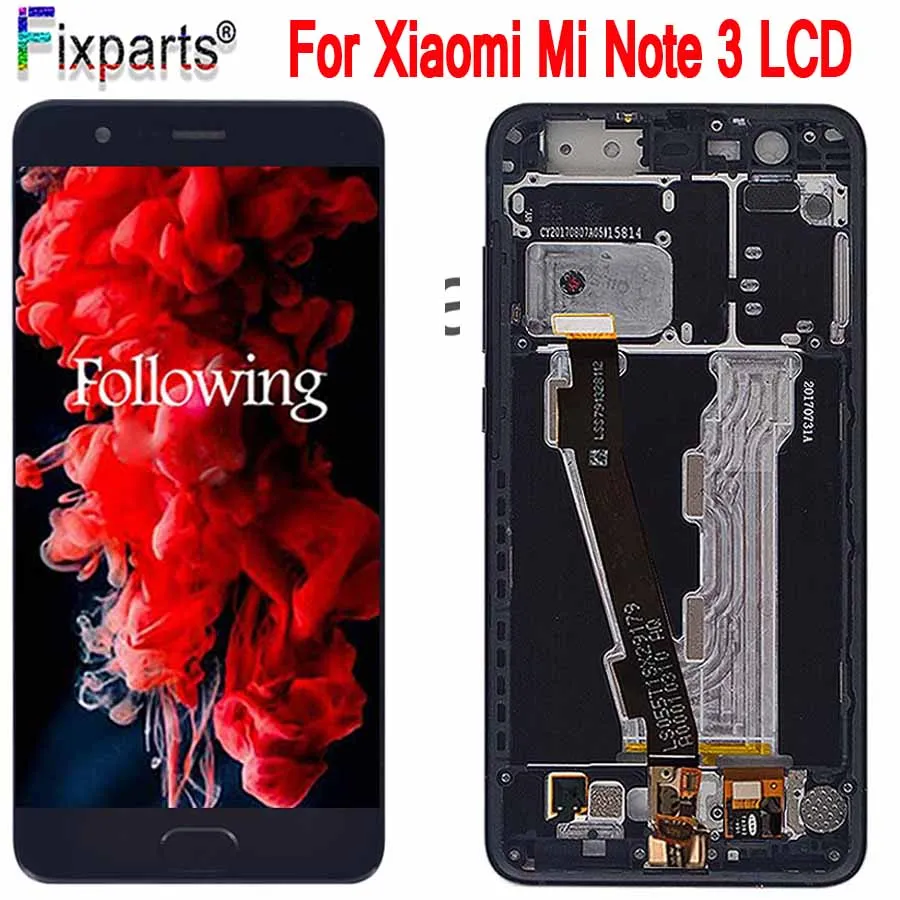 ЖК-дисплей для Xiaomi Mi Note 3 + сенсорный экран со сканером отпечатков пальцев FPC