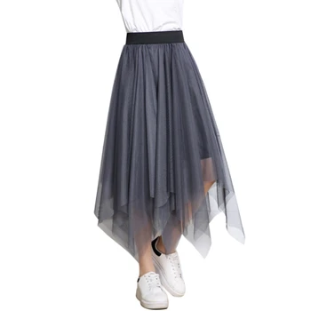 

Women's Sheer Tutu Skirt Tulle Mesh Layered Midi Skirt Summer Casual Skirt