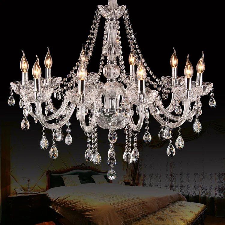 

10 heads K9 crystal chandelier light living room lights bedroom lamp restaurant lamp brief modern chandelier lighting