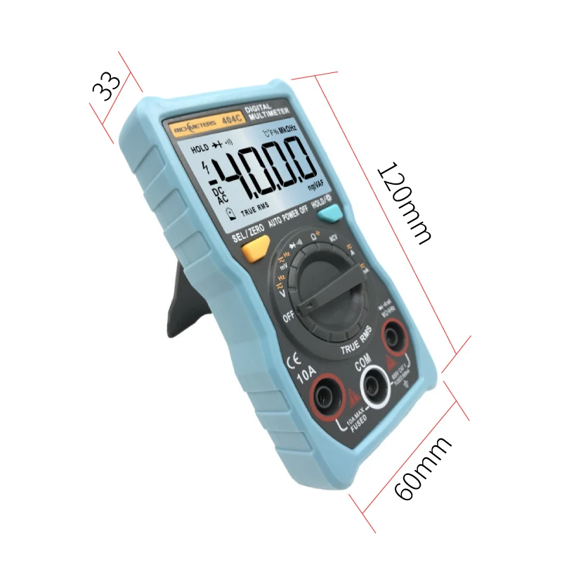 RICHMETERS 404A Digital Multimeter Auto-Ranging True-RMS intelligent NCV 4000 Counts AC/DC Voltage Current 40M Ohm