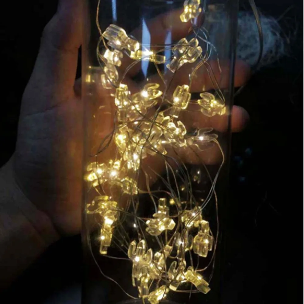 

20 Led String Lights Christmas Decoration Pineapple Flamingo Green Cactus Transparent Cactus Snowflake Shape Thumb Fairy Light