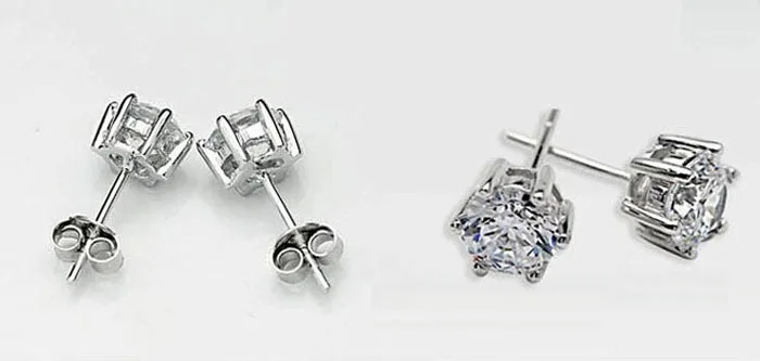 Sterling Silver Small Earrings Black Stud Cz Diamond For Sterling Silver Small Earrings Black Stud Cz Diamond For Men White Gold Plated Ear Studs Cubic Zircon In From