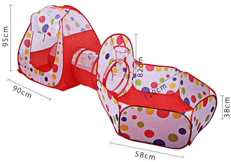 3 в 1 портативный детский манеж детский мяч складной бассейн всплывающий Игровой Палатка-туннель игровой домик хижина крытый Открытый игрушки