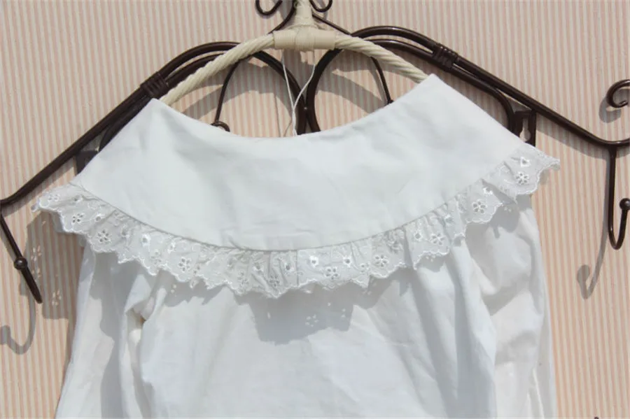 Лето-Осень, топ, одежда для маленьких девочек, блузка для девочек, детская одежда, белая хлопковая блузка, топ для школьниц, Детская рубашка, AA3527